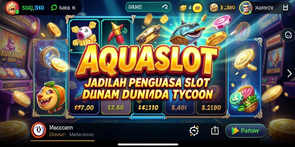Tampilan gameplay AQUASLOT yang menarik dengan berbagai mesin slot.