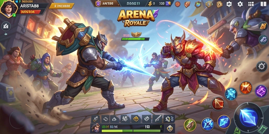 Tampilan gameplay ARISTA88 dengan pertempuran seru Battle Royale.