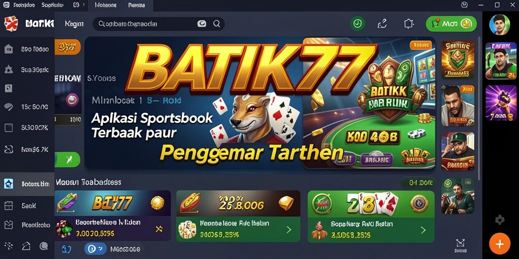 Tampilan screenshot utama BATIK77 menampilkan fitur taruhan olahraga yang menarik.