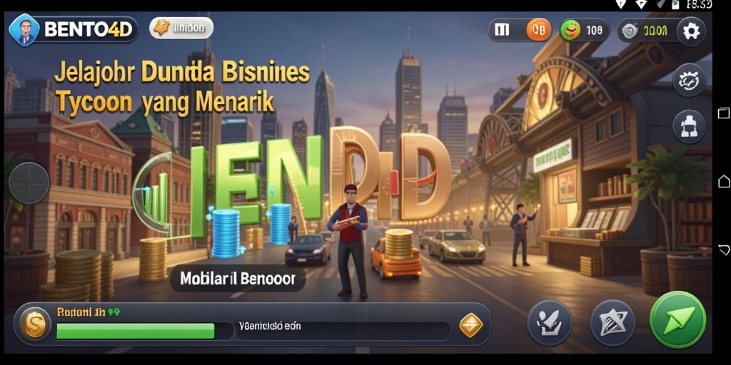 Tampilan gameplay BENTO4D menampilkan strategi manajemen bisnis yang seru.
