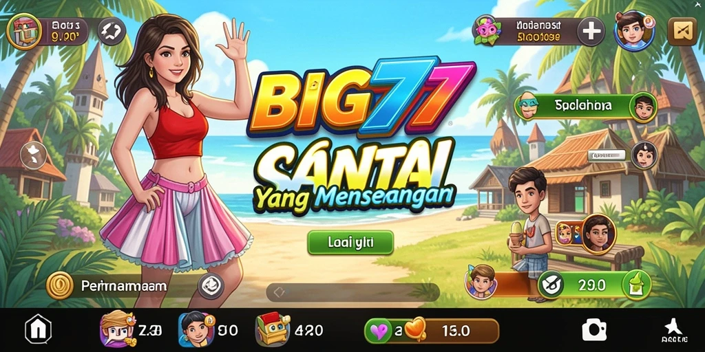 Screenshot gameplay BIG77 menampilkan karakter lucu dan tantangan seru.