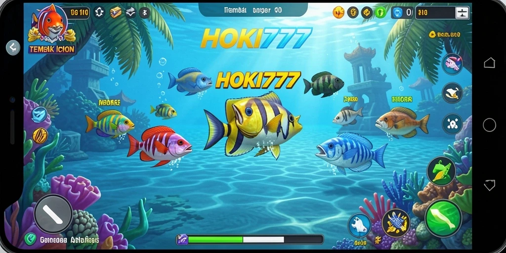 Tampilan gameplay seru HOKI777 saat menangkap ikan.