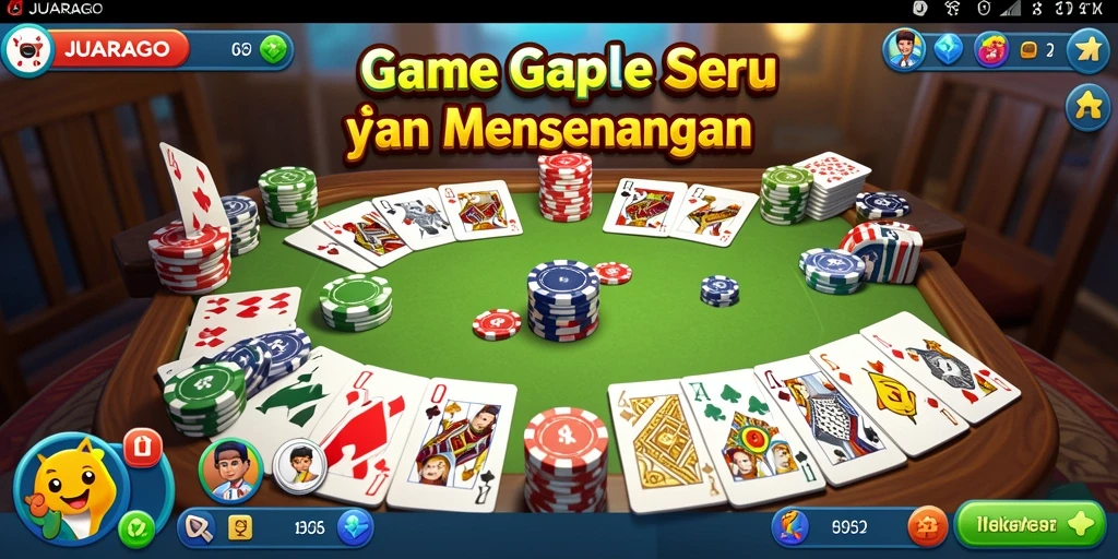 Screenshot gameplay JUARAGO menampilkan aksi permainan Gaple yang seru.