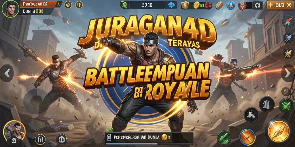 Tangkapan layar gameplay JURAGAN4D yang menunjukkan pertempuran seru di Battle Royale.