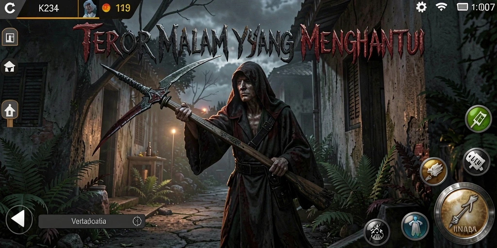 Screenshot menampilkan suasana menyeramkan K234 dengan efek cahaya dramatis.