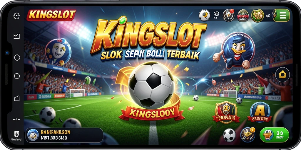 Tampilan gameplay KINGSLOT yang mendebarkan dengan suasana sepak bola.