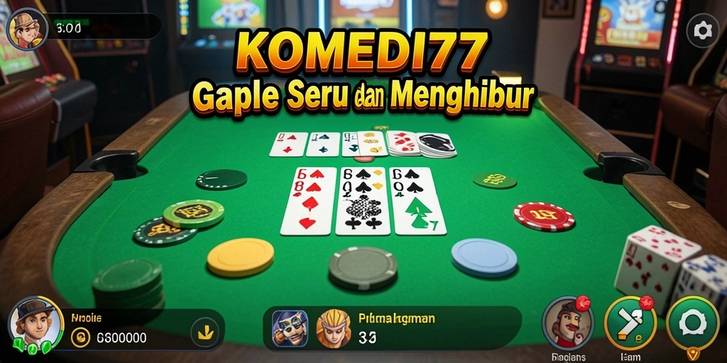 Tampilan gameplay Gaple di KOMEDI77 yang seru dan mengasyikkan.