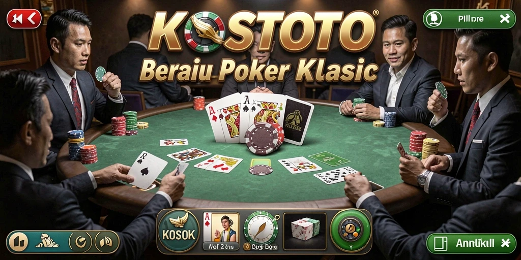 Tampilan gameplay seru dari KOSTOTO saat bermain Poker online.