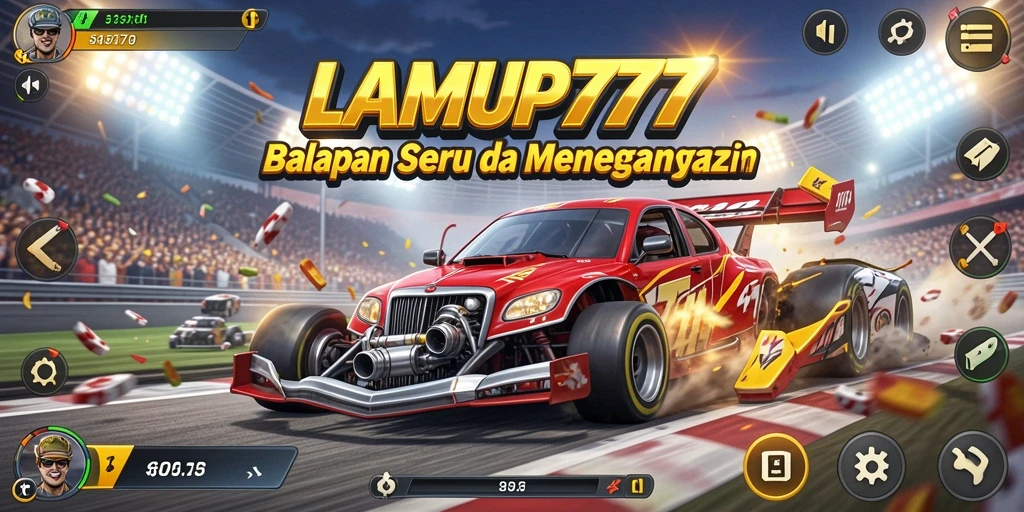 Screenshot gameplay <strong>LAMPU777</strong> menunjukkan aksi balapan yang mendebarkan.