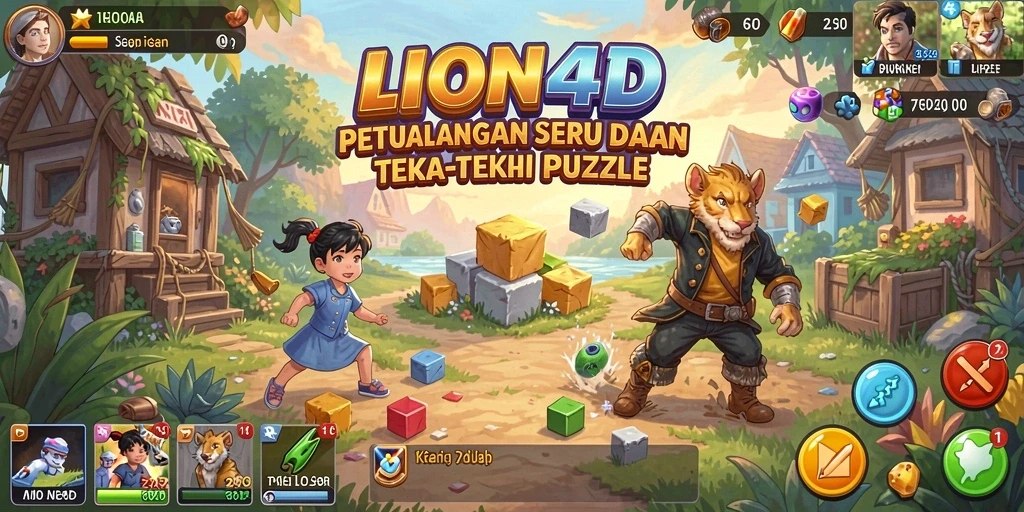 Tampilan gameplay menantang di LION4D penuh teka-teki menarik.