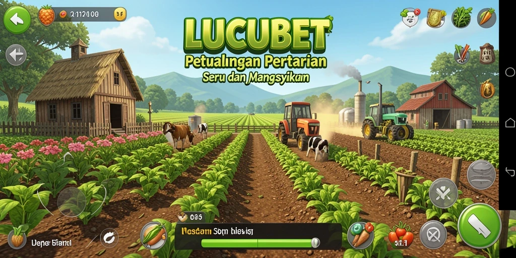 Tampilan seru gameplay LUCUBET dengan ladang yang subur.