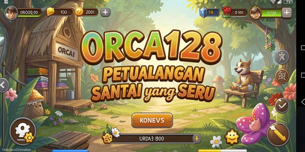 Tampilan gameplay ORCA128 yang mengasyikkan dan penuh warna.