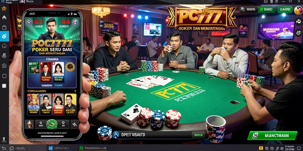 Tampilan gameplay Poker seru di PC777.