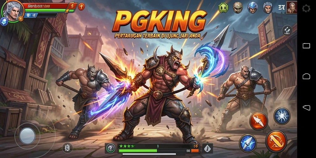 Screenshot PGKING menunjukkan aksi pertarungan yang mendebarkan.
