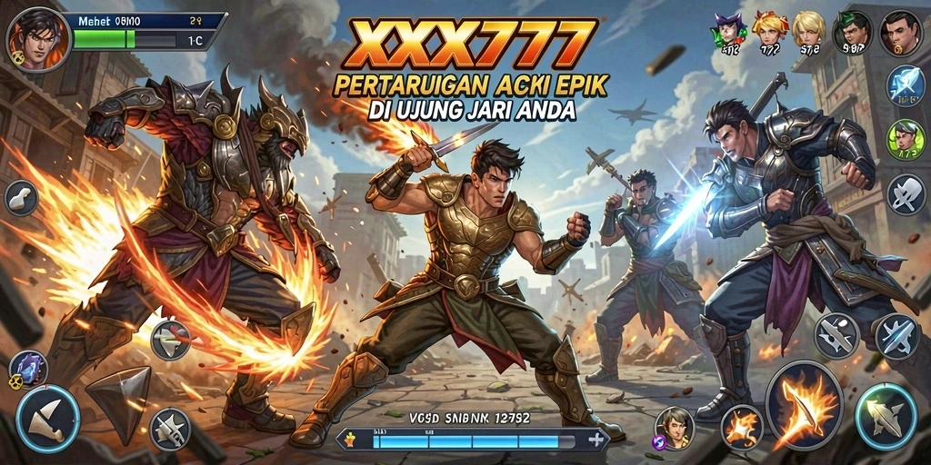 Gameplay XXX777 yang mendebarkan penuh aksi dan pertarungan seru.